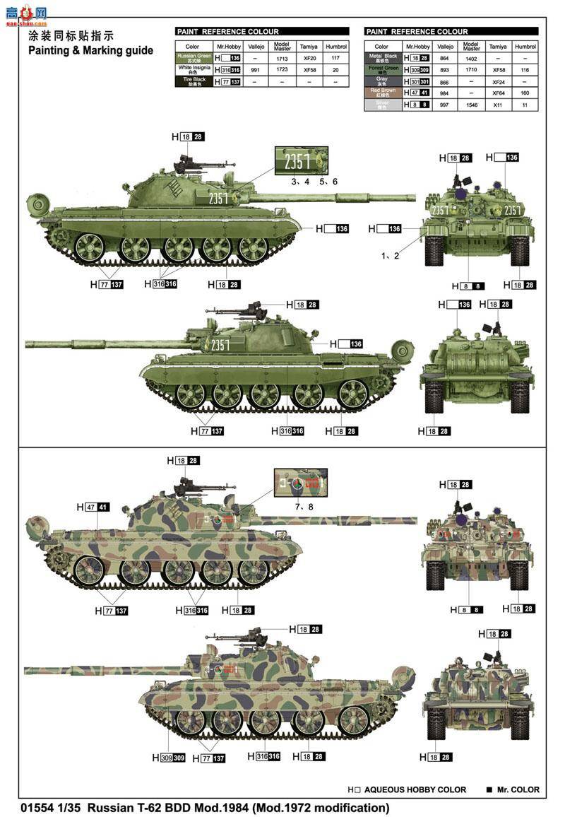 С ̹ 01554 ˹T-62 BDD1984(1972͸)