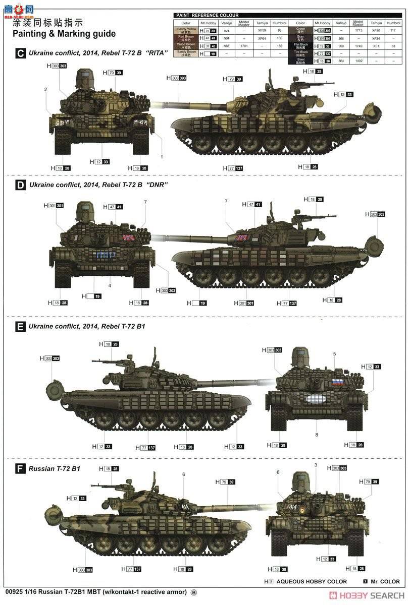 С ̹ 00925 ˹T-72B1ս̹(ҽӴ-1װ)
