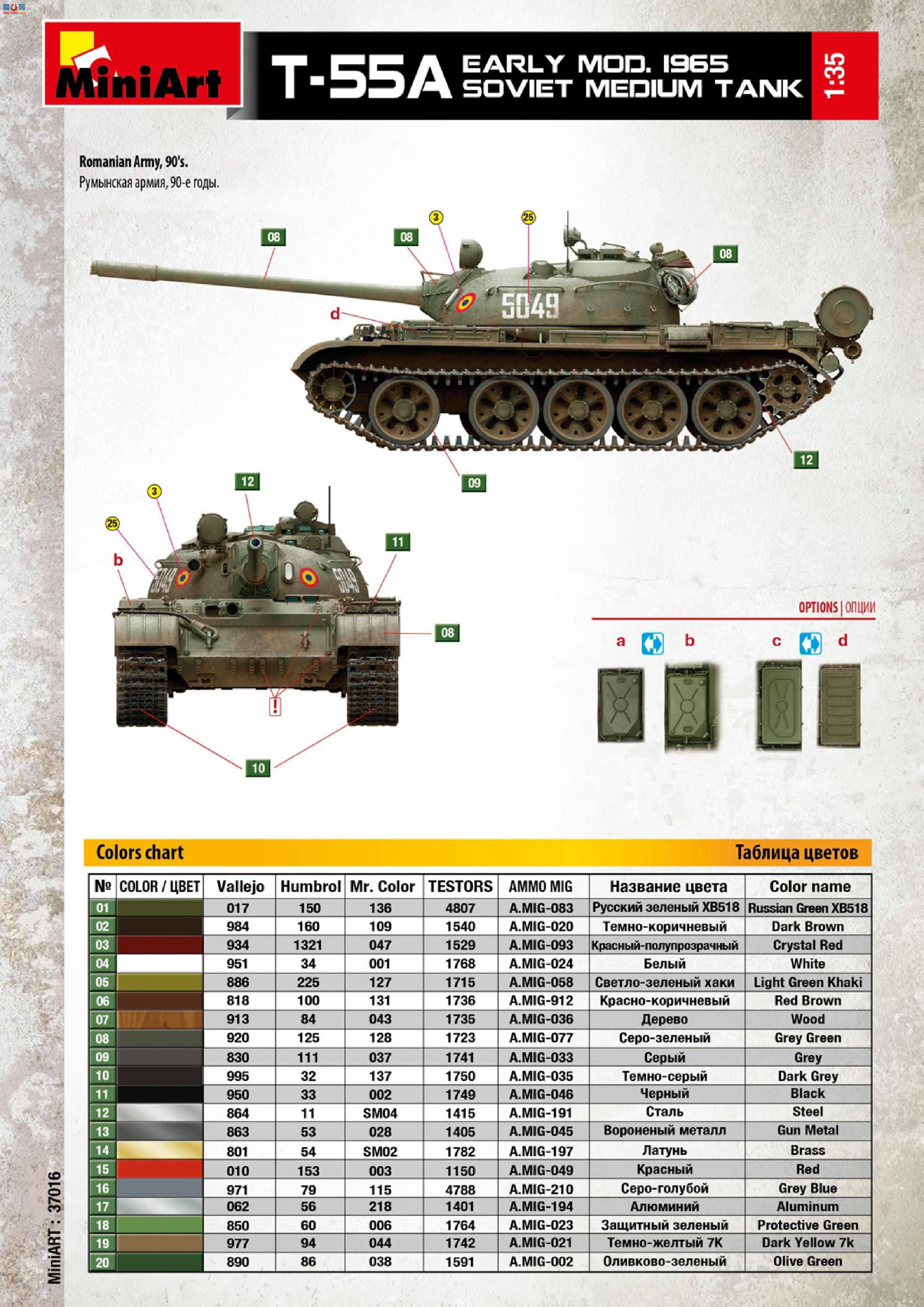 MiniArt ̹ 37016 T-55A 1965꺬ڹ