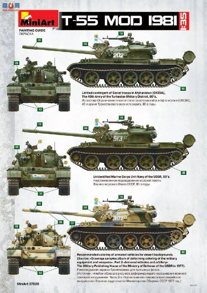 MiniArt ̹ 37020 T-55A ̹ 1981 ڹ