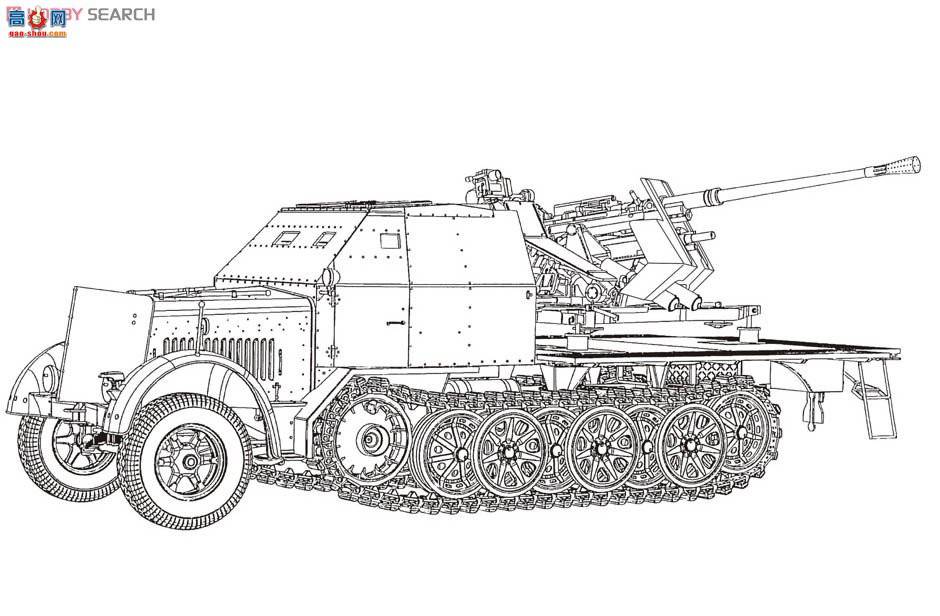 ���� ���Ĵ� 6542 �¹�Sd.Kfz.7/2 8�ְ��Ĵ�3.7����Flak37���ջ�ǹ