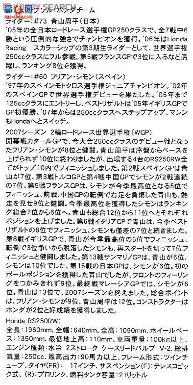 ȴ Ħг 21701 RS250RW`2007 WGP 250`