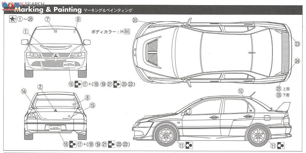 ��ʿ�� �ܳ� ID180 039244 ����Lancer Evolution VIII GSR