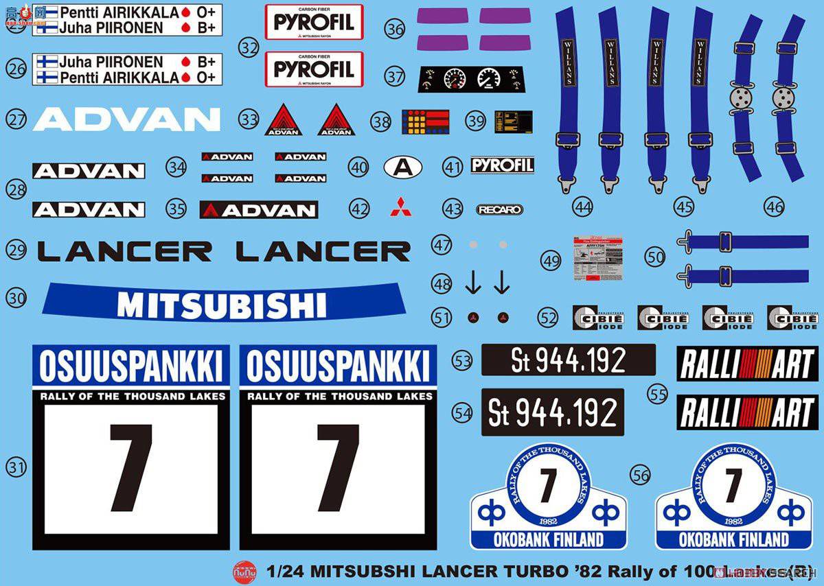 NUNU ���� 24018 Mitsubishi Lancer Turbo 1982 1000 Lake Rally