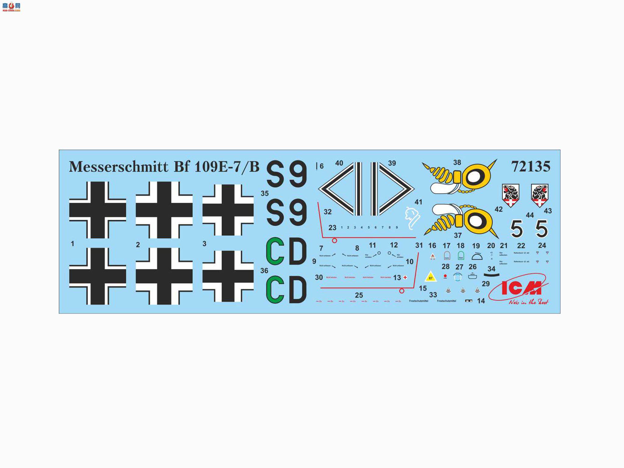 ICM 72135 ս¹սը ÷ʩ Bf 109E-7/B