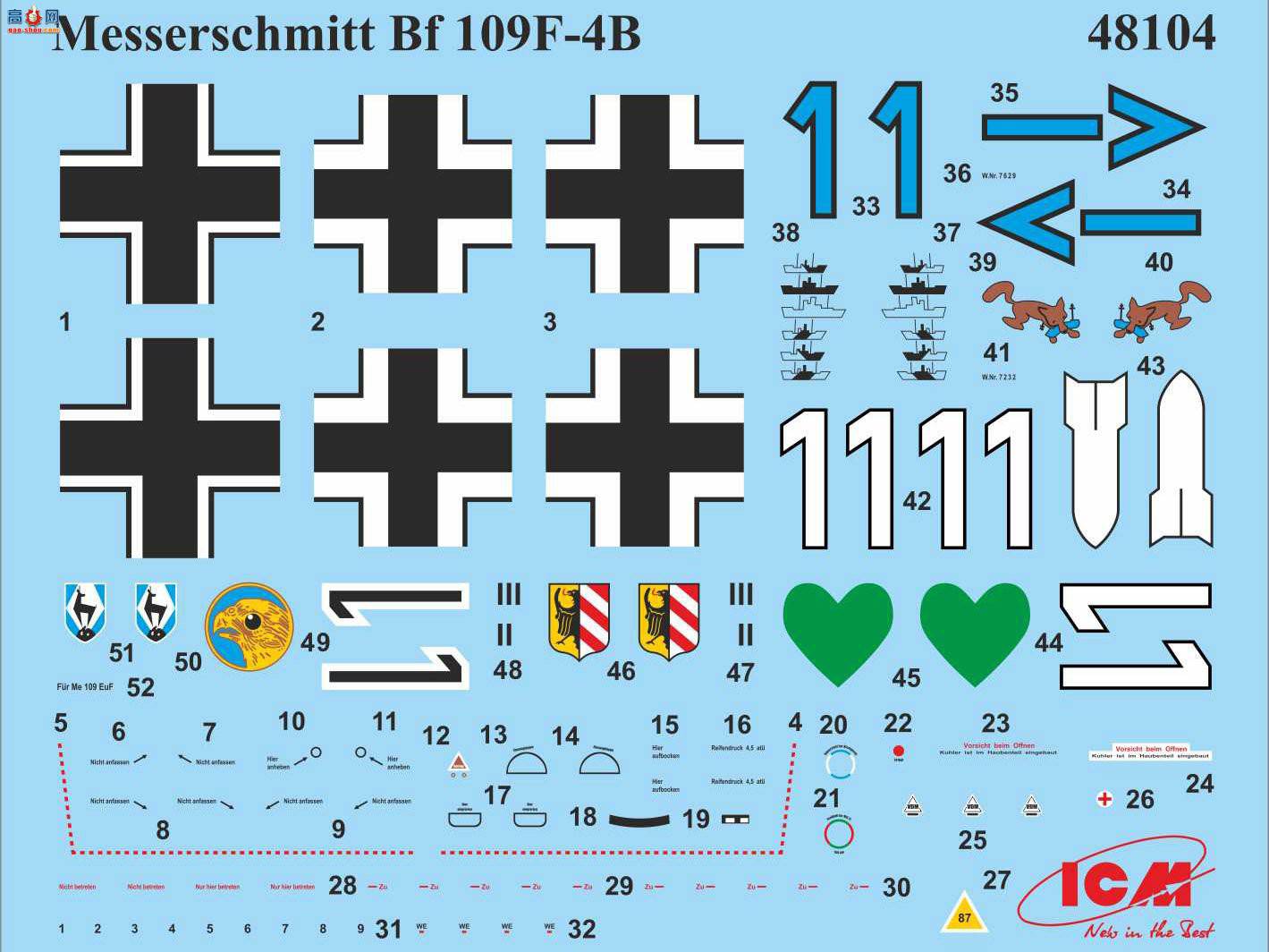 ICM ս 48104 ս¹սը ÷ʩ Bf 109F-4/B