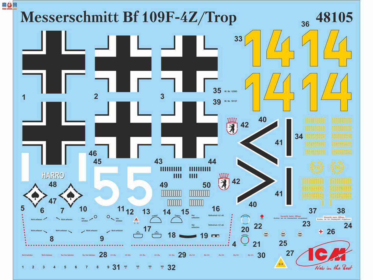 ICM ս 48105 ս¾ս ÷ʩ Bf 109F-4Z/Trop