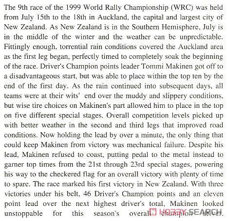 ȴ  20415  Lancer Evolution VI `1999 Rally New Zealand Winner`