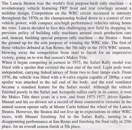 ȴ  25036 CR36 Lancia Stratos HF `1977 Safari Rally`