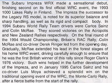 ���ȴ� ���� 25108 CR108 ˹��³ImpressaWRX��94 RAC ���ؿ����������ھ���