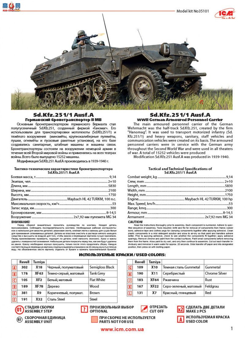 ICM Ĵ 35101 Sd.Kfz.251/1 Ausf.A ս¹װ˱(ģ)