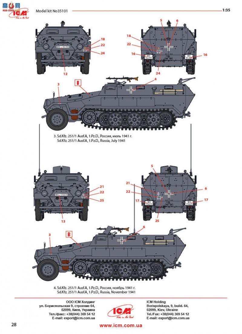 ICM Ĵ 35101 Sd.Kfz.251/1 Ausf.A ս¹װ˱(ģ)