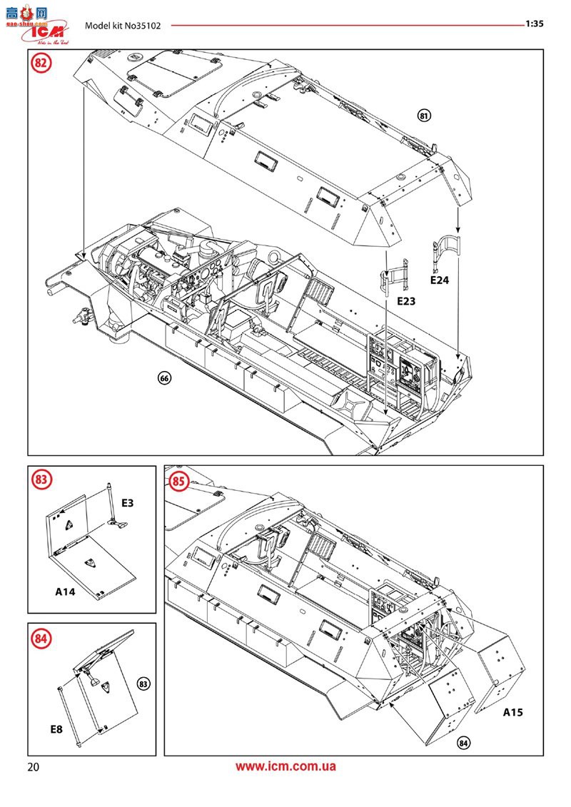 ICM Ĵ 35102 35644 Sf.Kfz.251/6 Ausf.AԱ