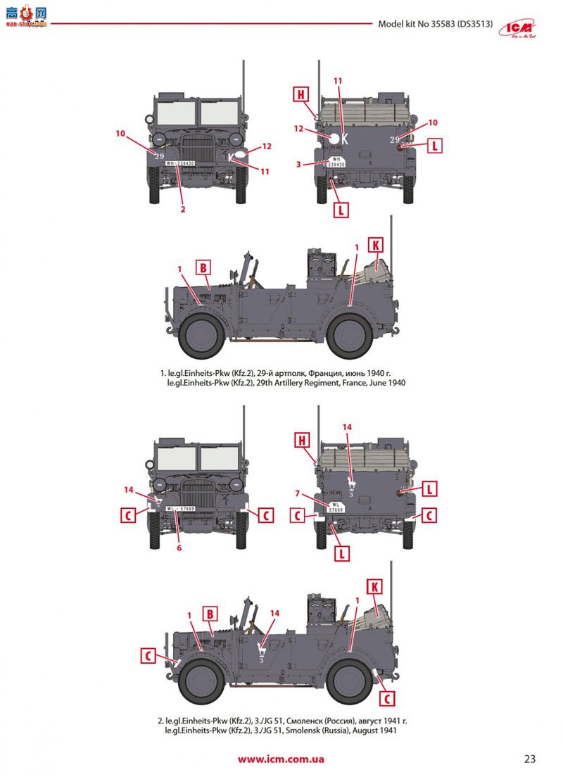ICM  35583 le.gl.Einheitz-Pkw Kfz.2 ս¹ߵͨų