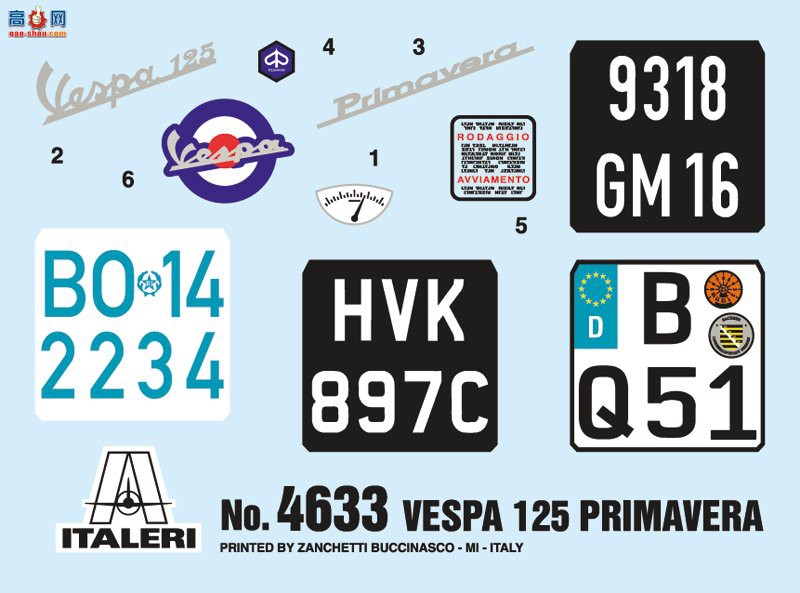  ITALERI Ħг 4633 VESPA 125 -