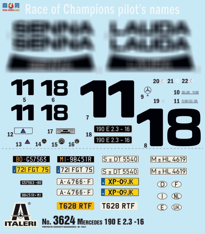  ITALERI ܳ 3624 ÷˹ - 190E 2.3 16V-