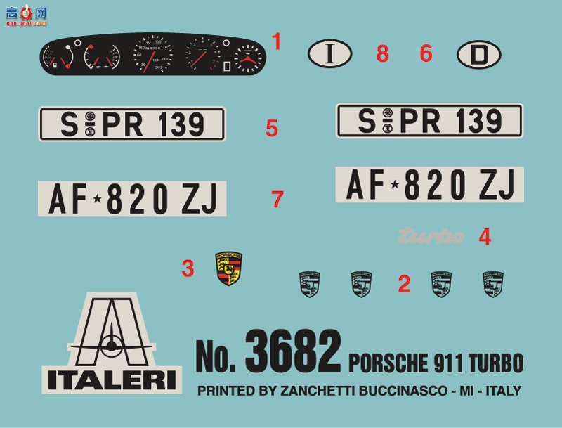  ITALERI ܳ 3682 ʱ 911 Turbo-