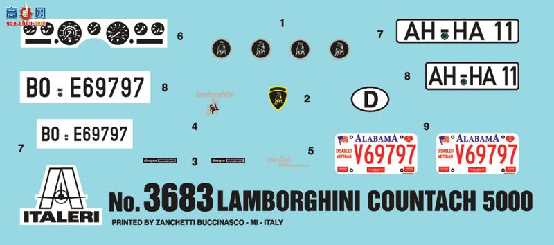  ITALERI ܳ 3683  COUNTACH 5000-