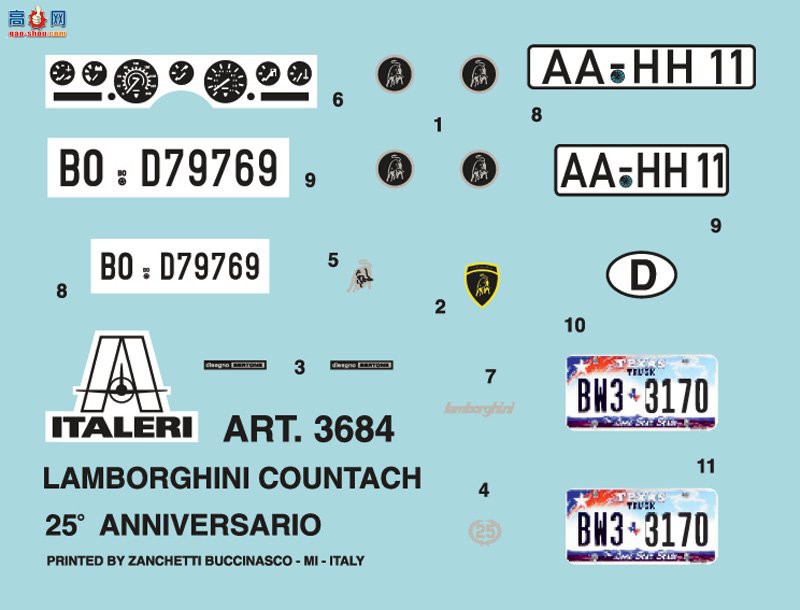  ITALERI ܳ 3684  Countach 25-