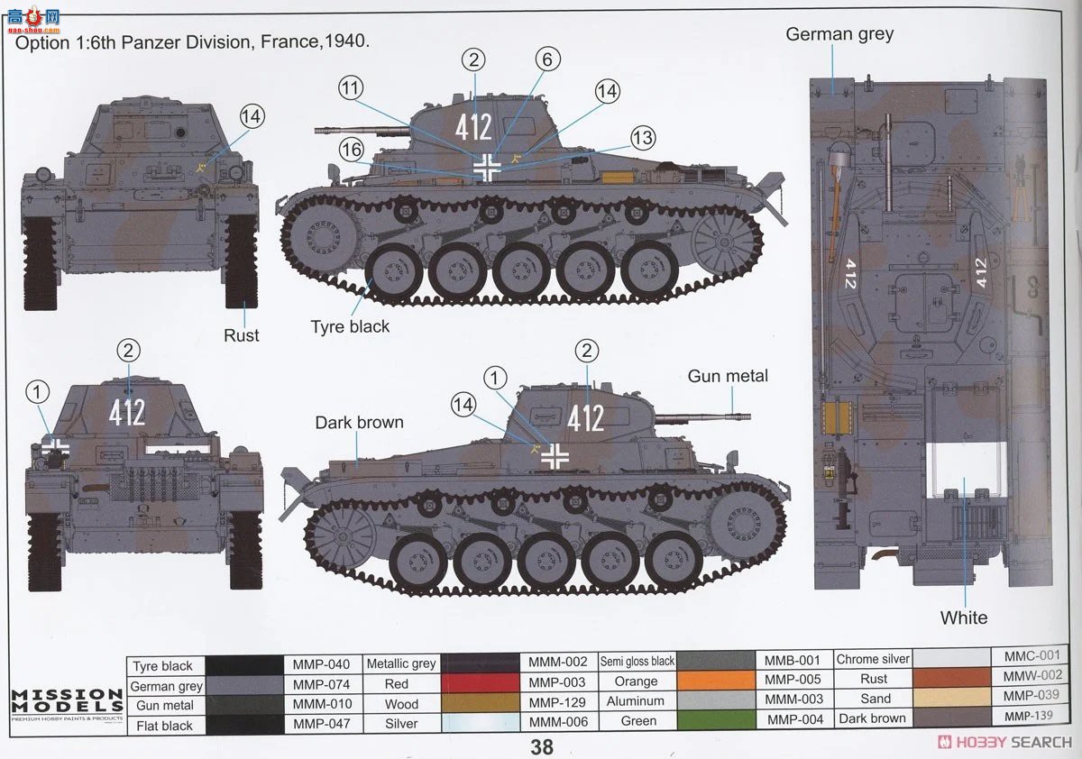 �ڻ� ̹�� 16GM0007 Panzer II Sd.Kfz.121c��ABC��װ�ͣ�����ǰ�ߣ�-
