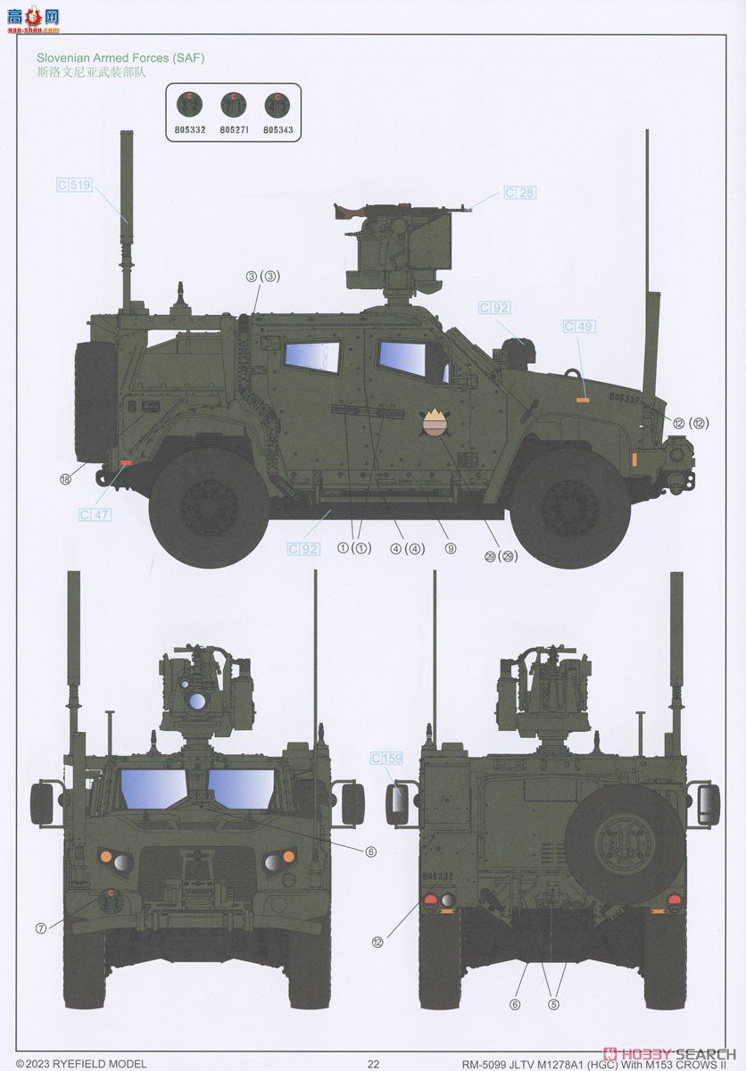 ���� װ�׳� 5099 JLTV M1278A1 M153 CROWS II�����ڼܸ�װ