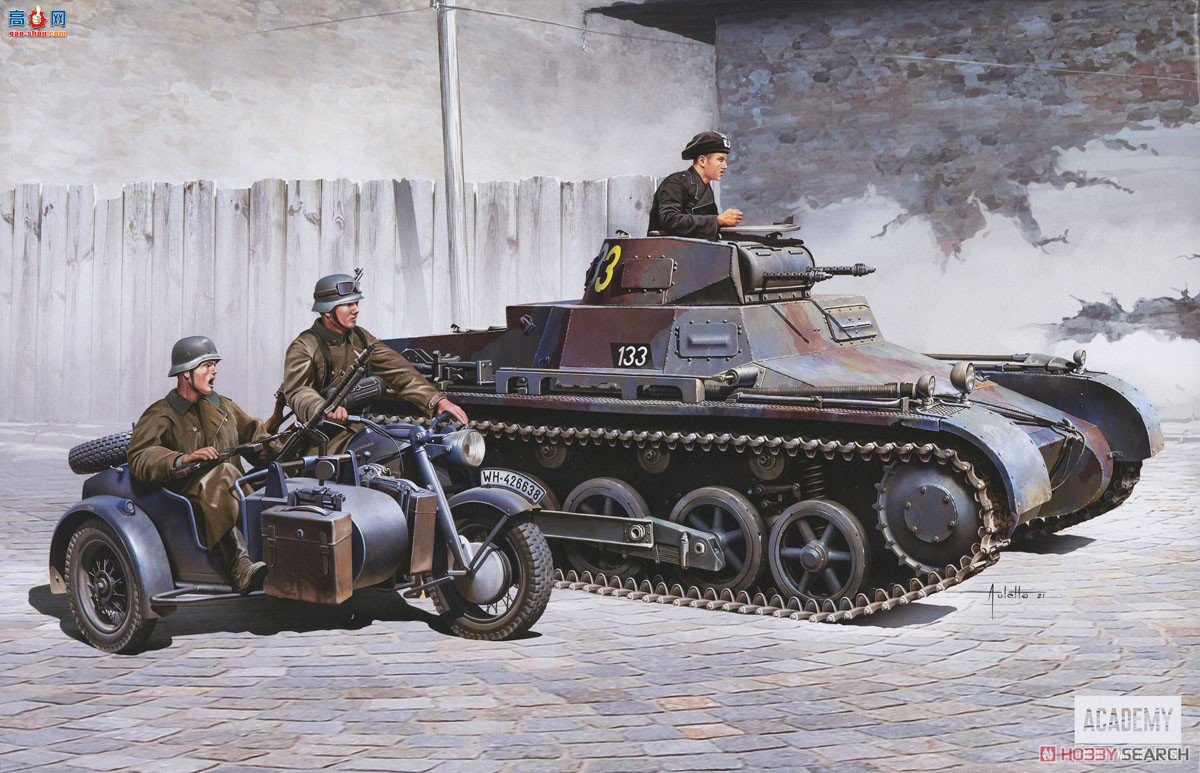������ACADEMY ̹�� AM13556 Panzer I Type B &amp; KS750 Ħ��