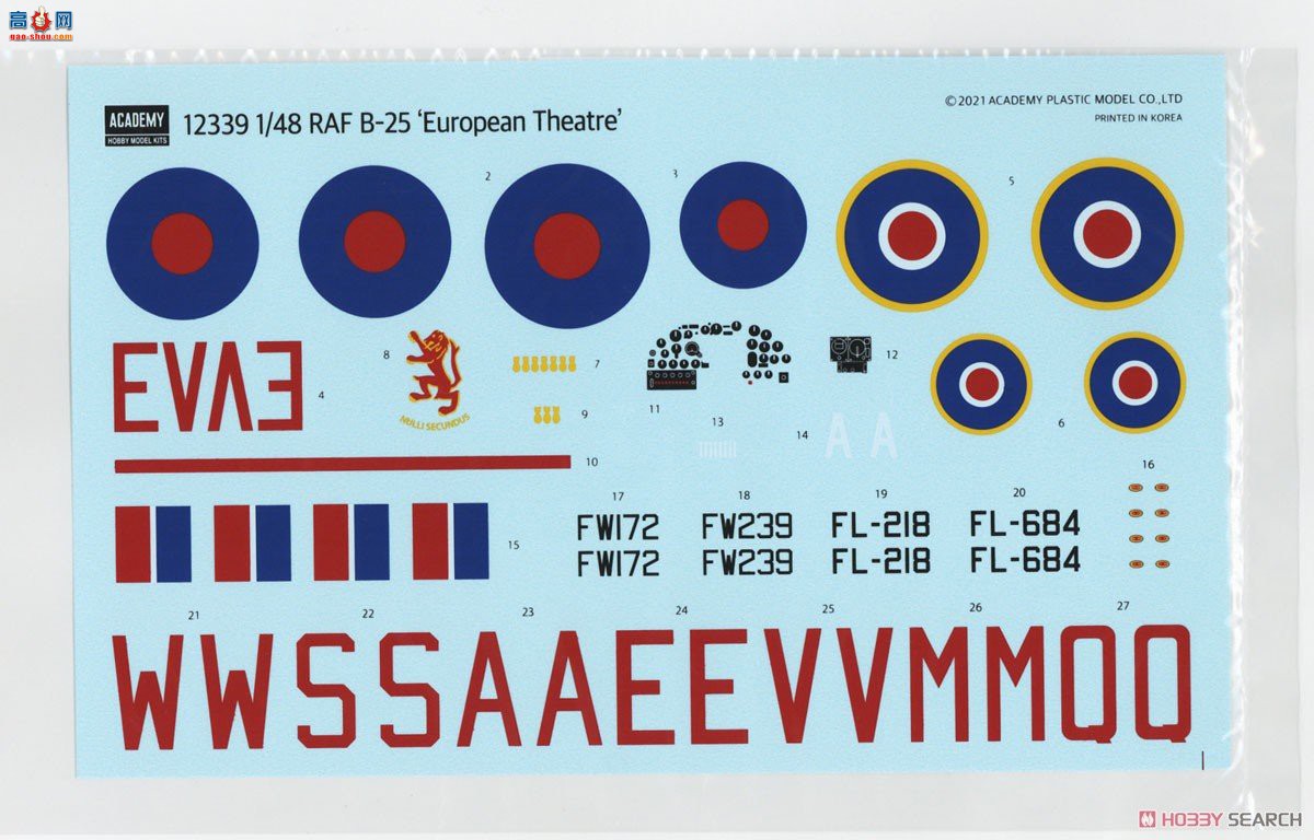 ������ACADEMY ��ը�� AM12339 B-25C/D��Ӣ���ʼҿվ�ŷ�����ߡ�