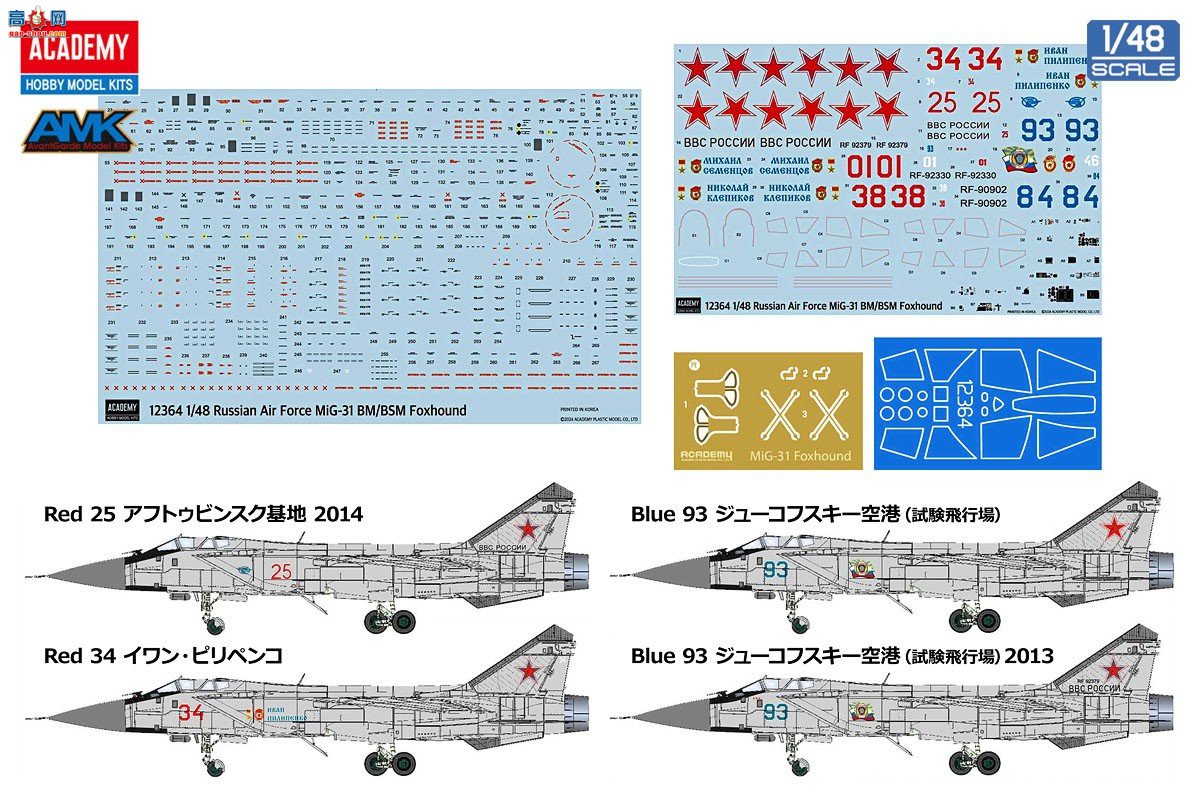 ������ACADEMY ս���� AM12364 MiG-31 BM/BSM �Ժ�Ȯ-
