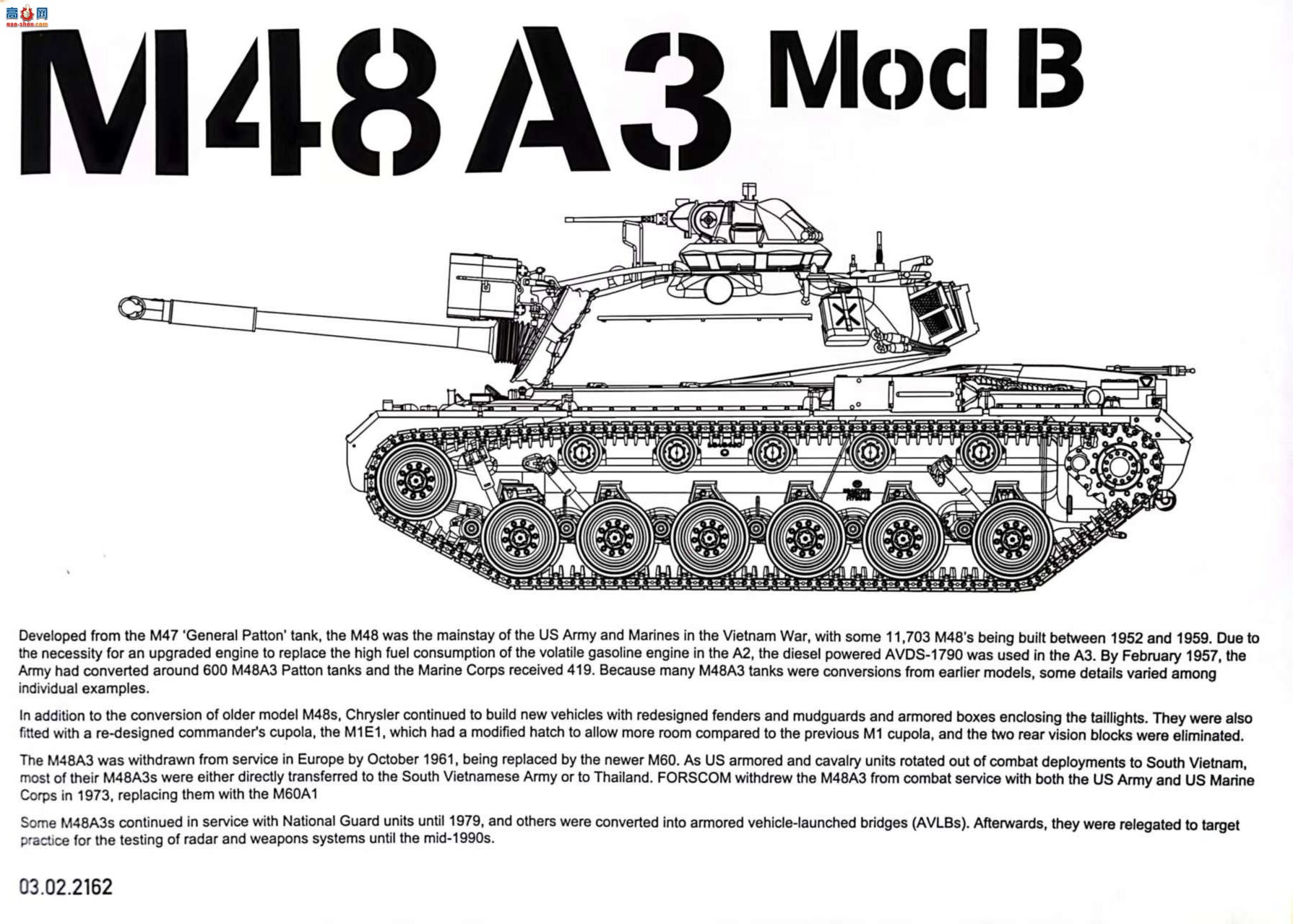 ����TAKOM ̹�� 2162 M48A3 �ͺ�B�Ͷ���ս̹��